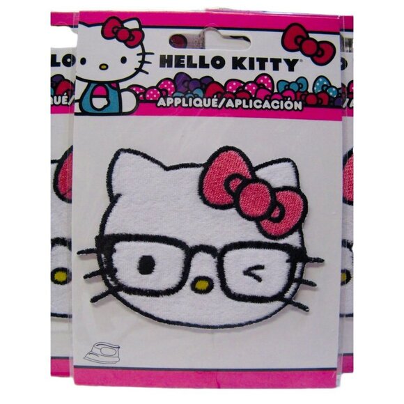 Hello Kitty Nerd Glasses Iron On Patch 2 Pack - Picture 3 of 10
